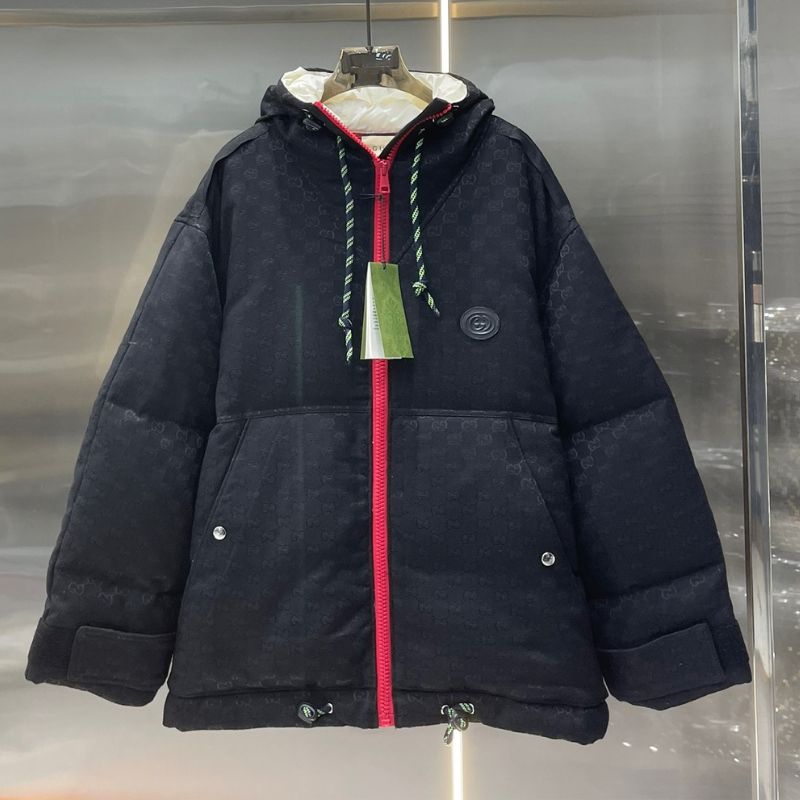 Gucci GG Cotton Canvas Black Puffer Jacket