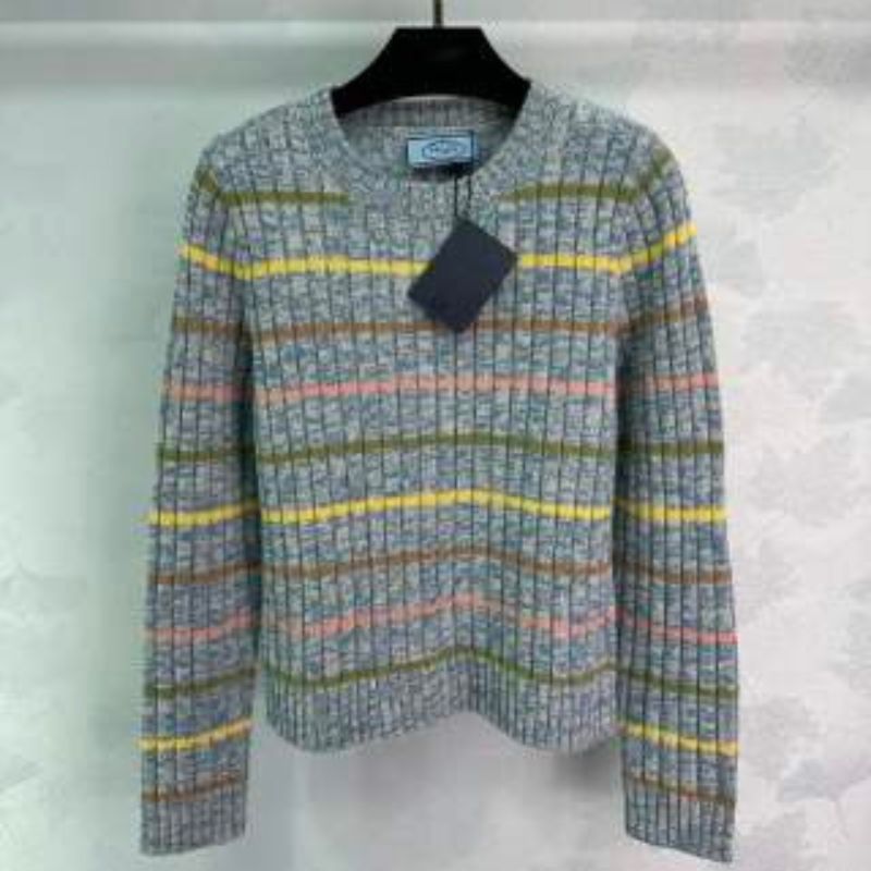 Prada Striped Wool Pullover Sweatshirt