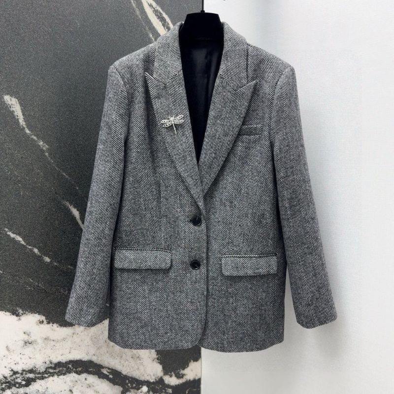 Dior Herringbone Wool Suit Jacket