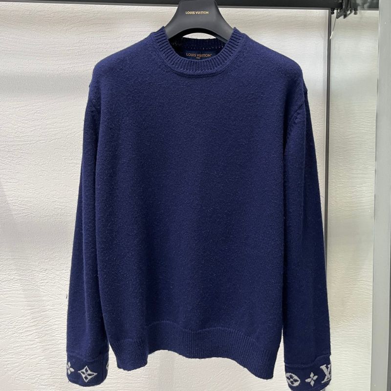 LV Threaded Cuff Intarsia Logo Sweater