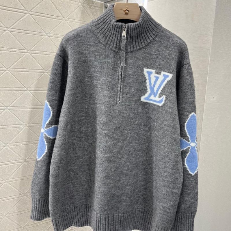 Louis Vuitton Round Neck Zipper Pullover Sweater