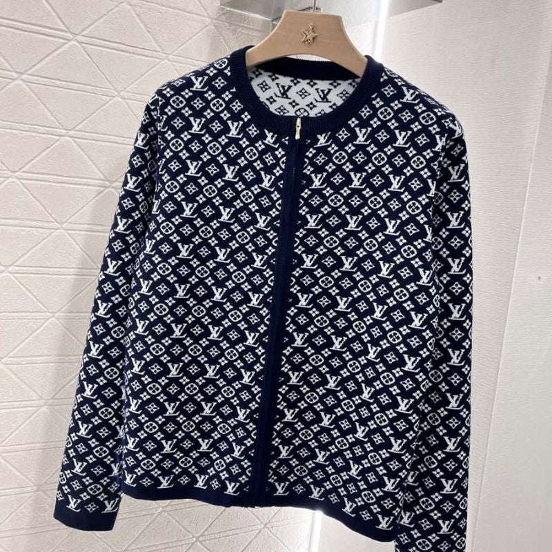 Louis Vuitton Jacquard Zipper Knitted Cardigan