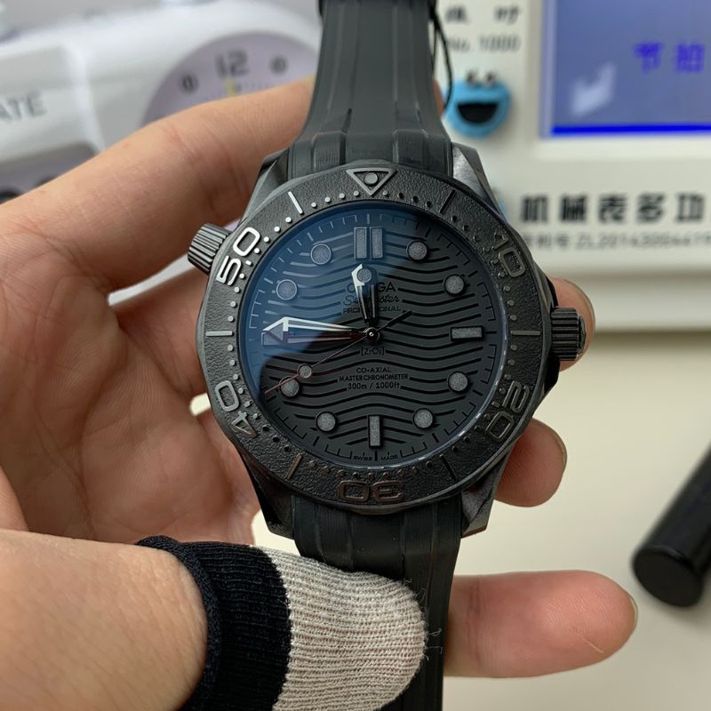Omega Ink Black Ceramic Seamaster Watch