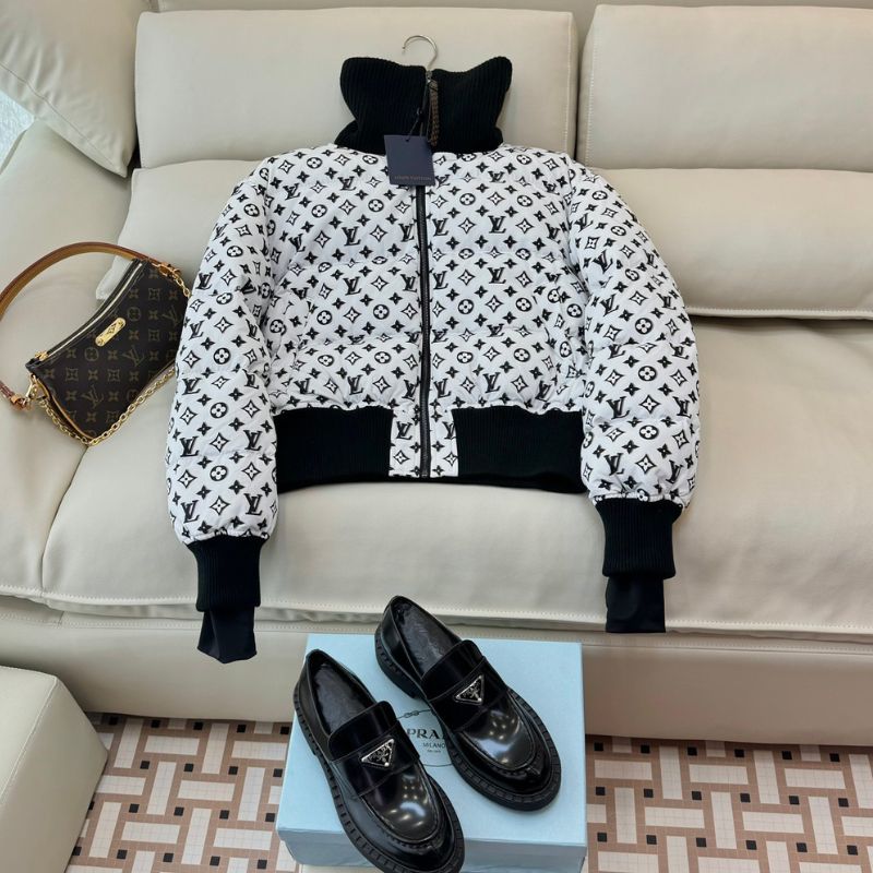 LV 3D Monogram Cropped Puffer Jacket