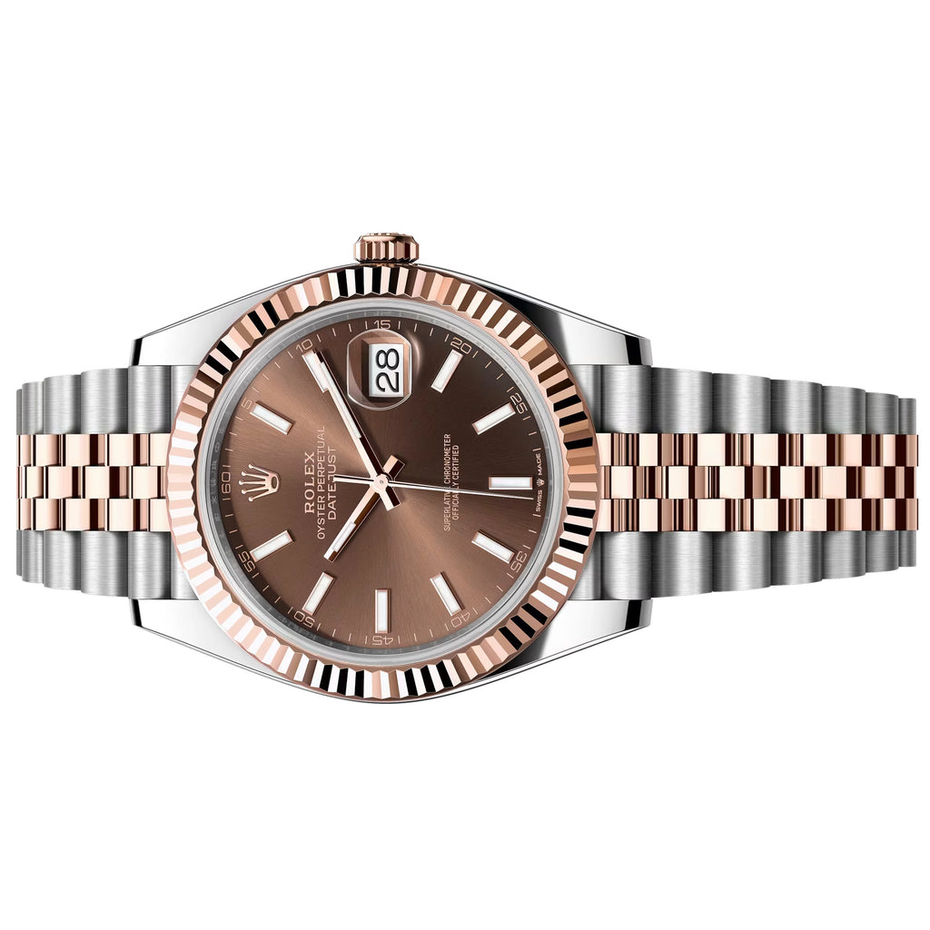 Rolex Datejust Rose Gold & Steel Jubilee Brown Dial