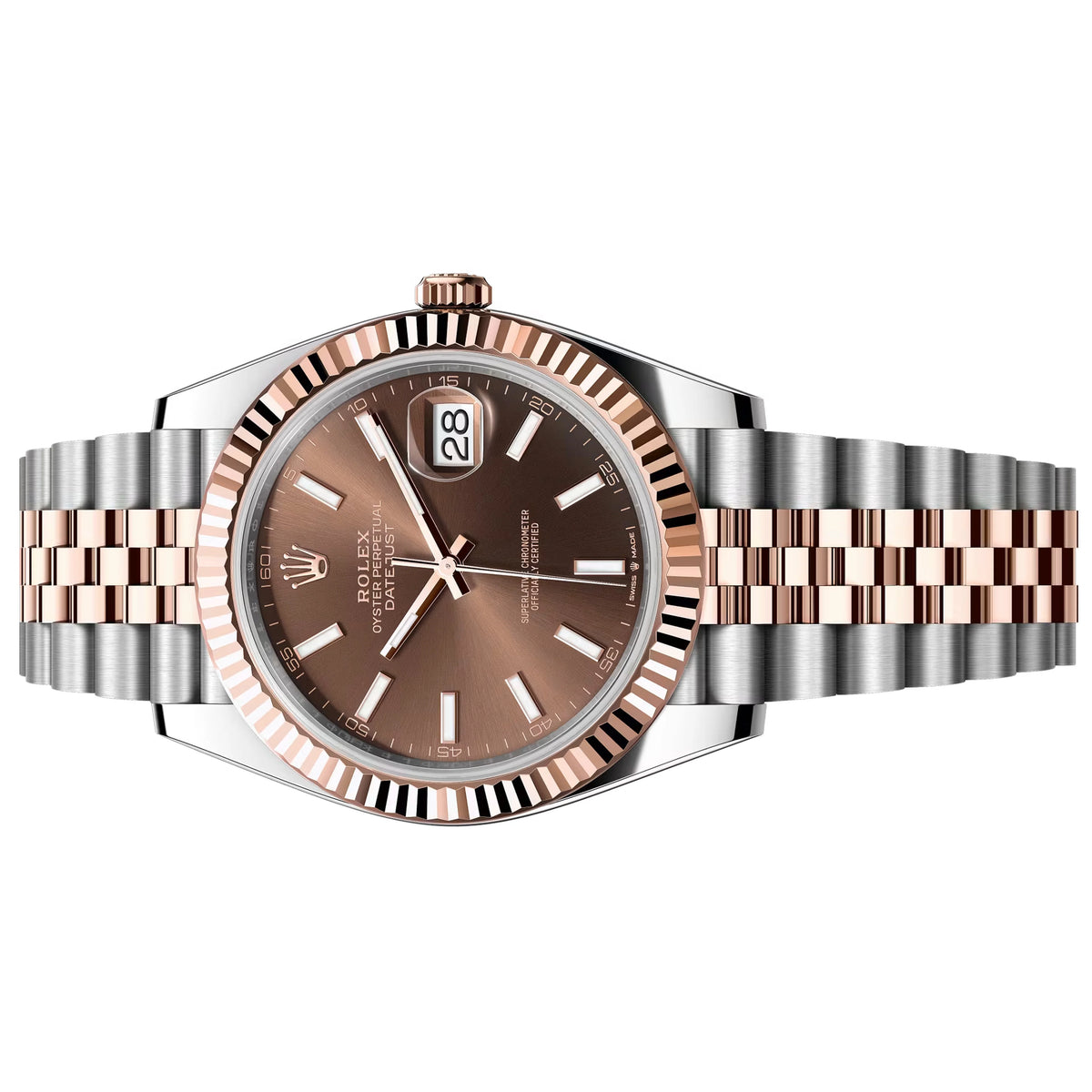 Rolex Datejust Rose Gold & Steel Jubilee Brown Dial