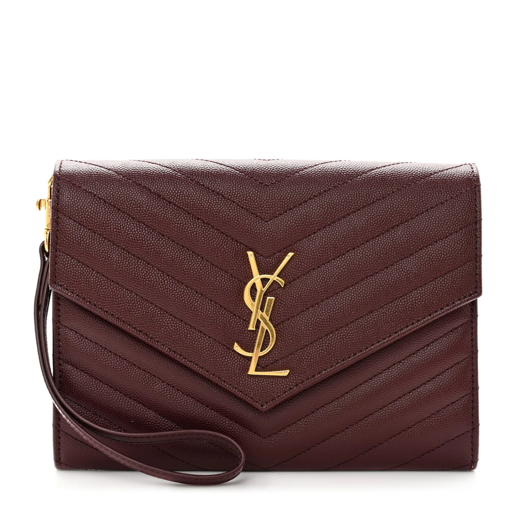 Ysl Grain De Poudre Matelasse Chevron Bag