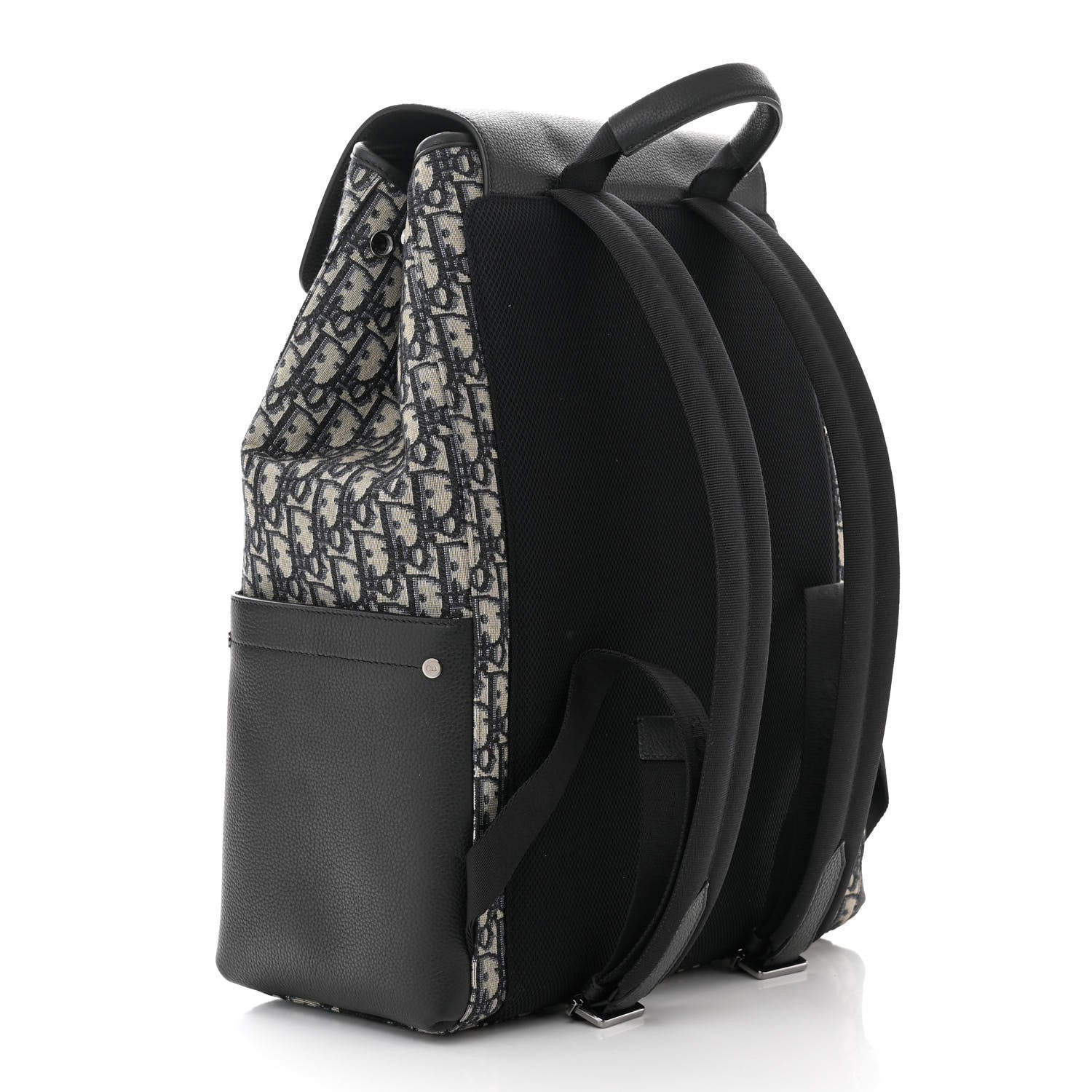 Dior Oblique Jacquard Grained Calfskin Saddle Backpack