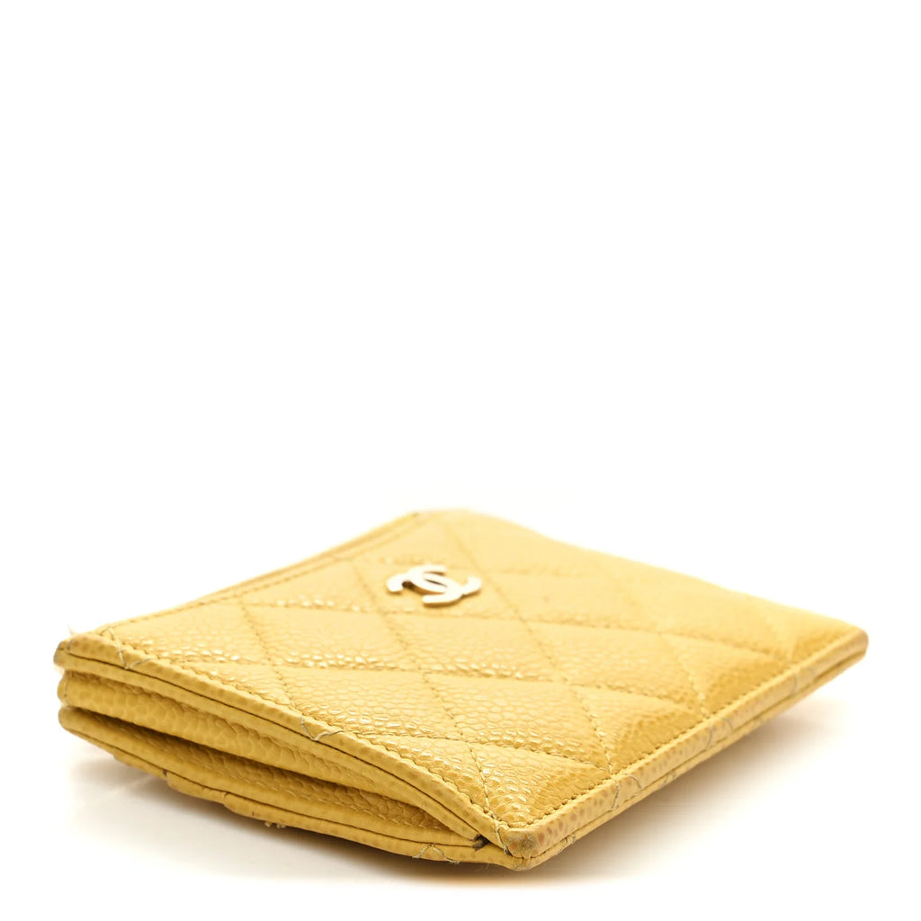 Caviar Zip Card Holder Yellow