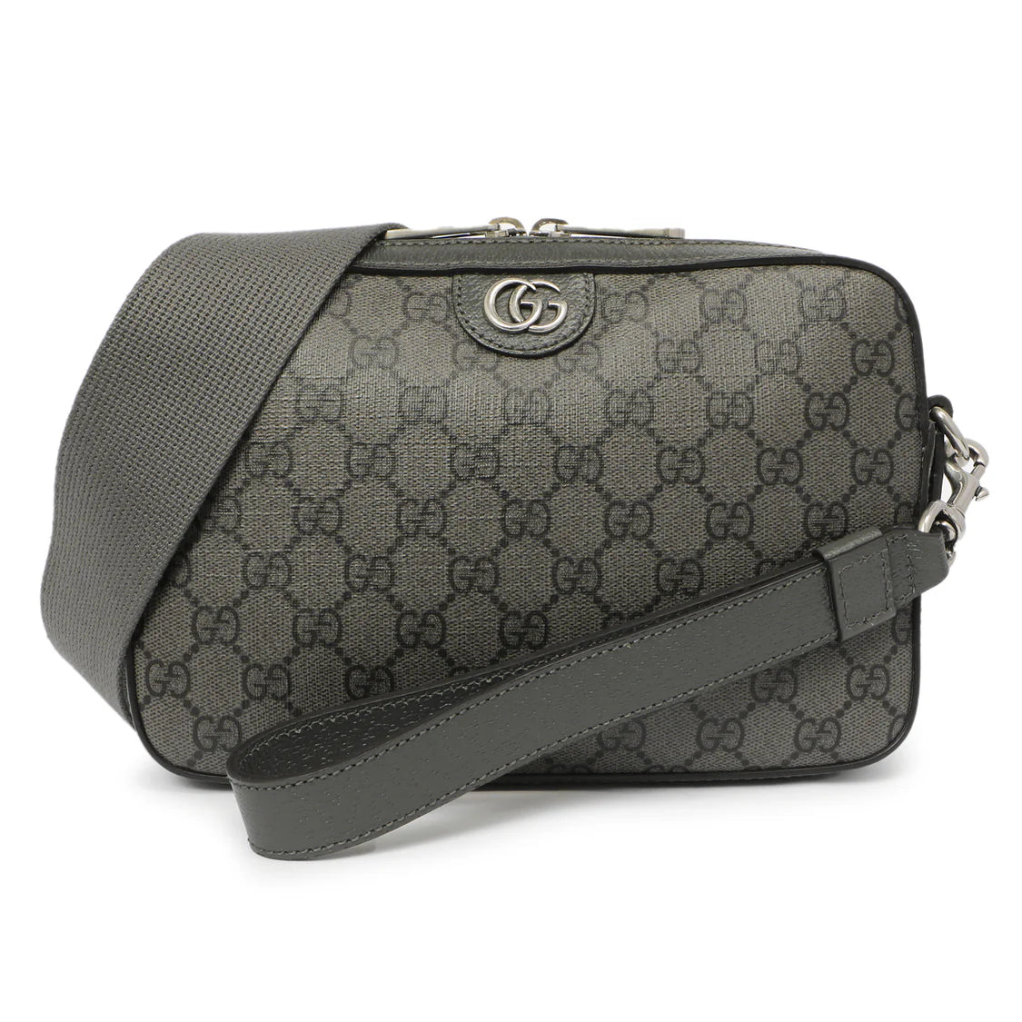 Gucci Grey GG Supreme Monogram Ophidia Crossbody Bag