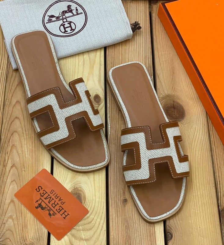 Hermes Oran Sandals Two Tone