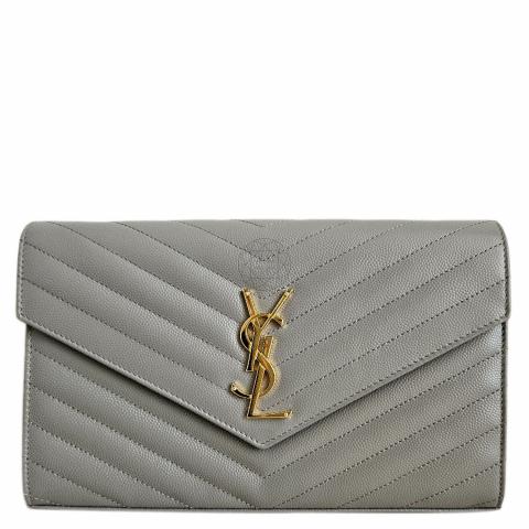 Ysl Grey Wallet On Chain