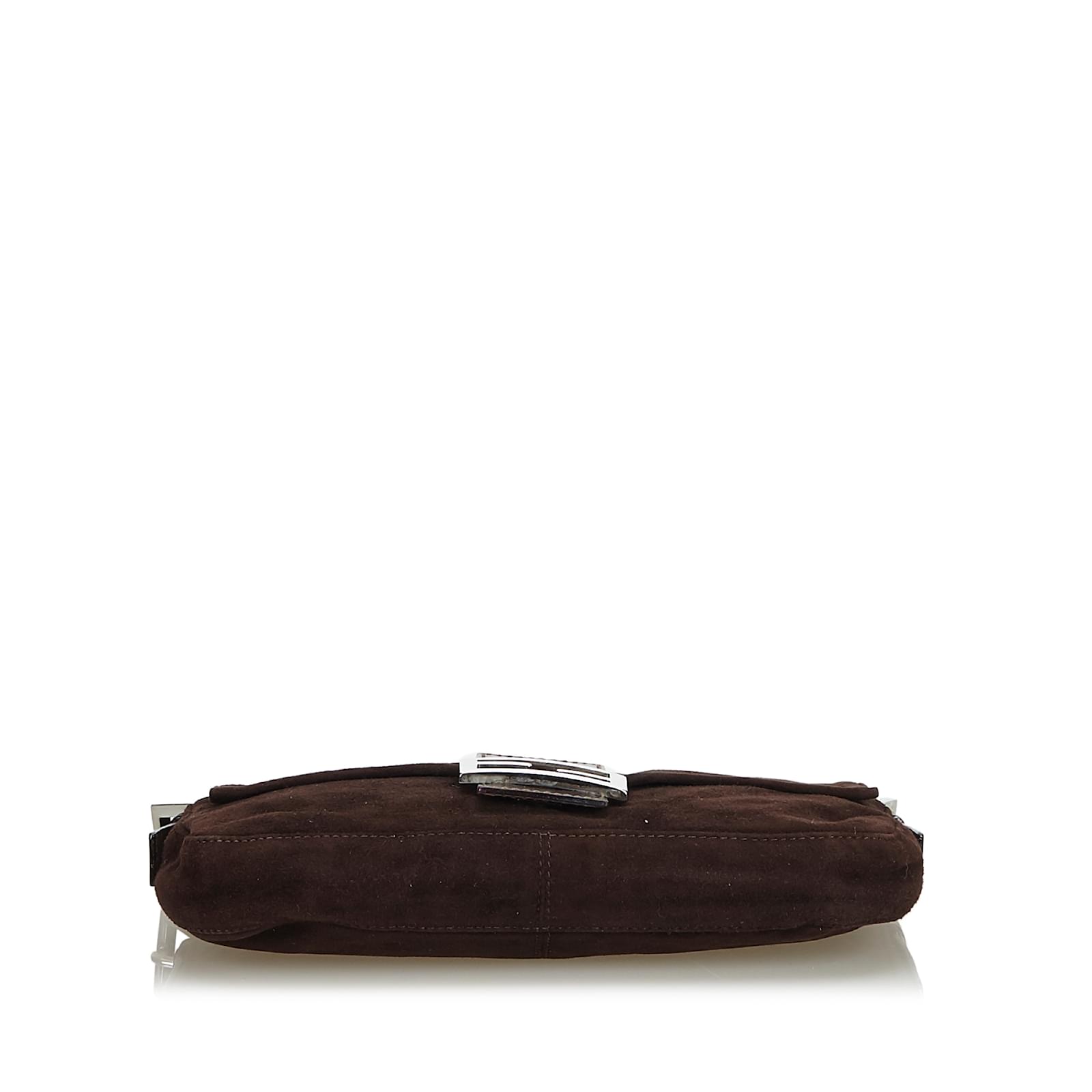 Fendi Baguette Brown Suede Shoulder Bag