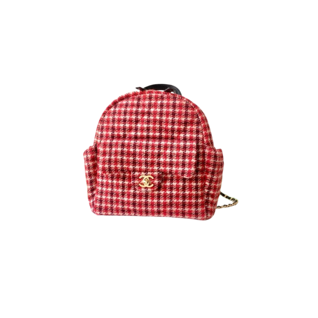 Chanel Retro Red Houndstooth Backpack
