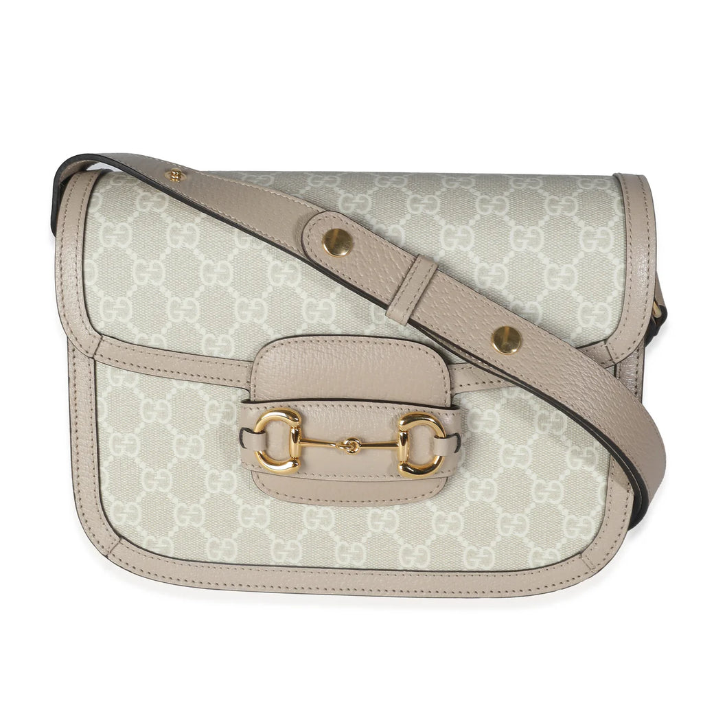 Gucci Beige Mystic White GG Supreme Horsebit Bag