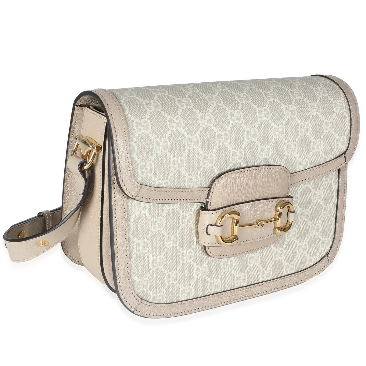 Gucci Beige Mystic White GG Supreme Horsebit Bag