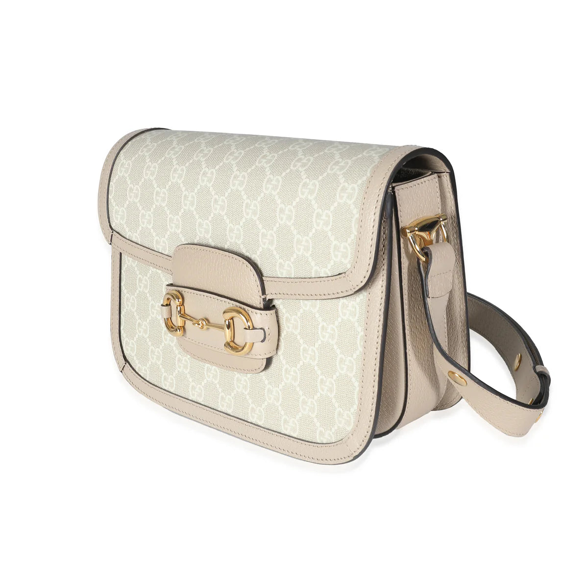 Gucci Beige Mystic White GG Supreme Horsebit Bag