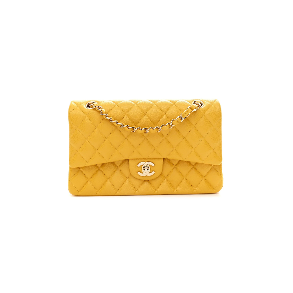 Caviar Double Flap Yellow
