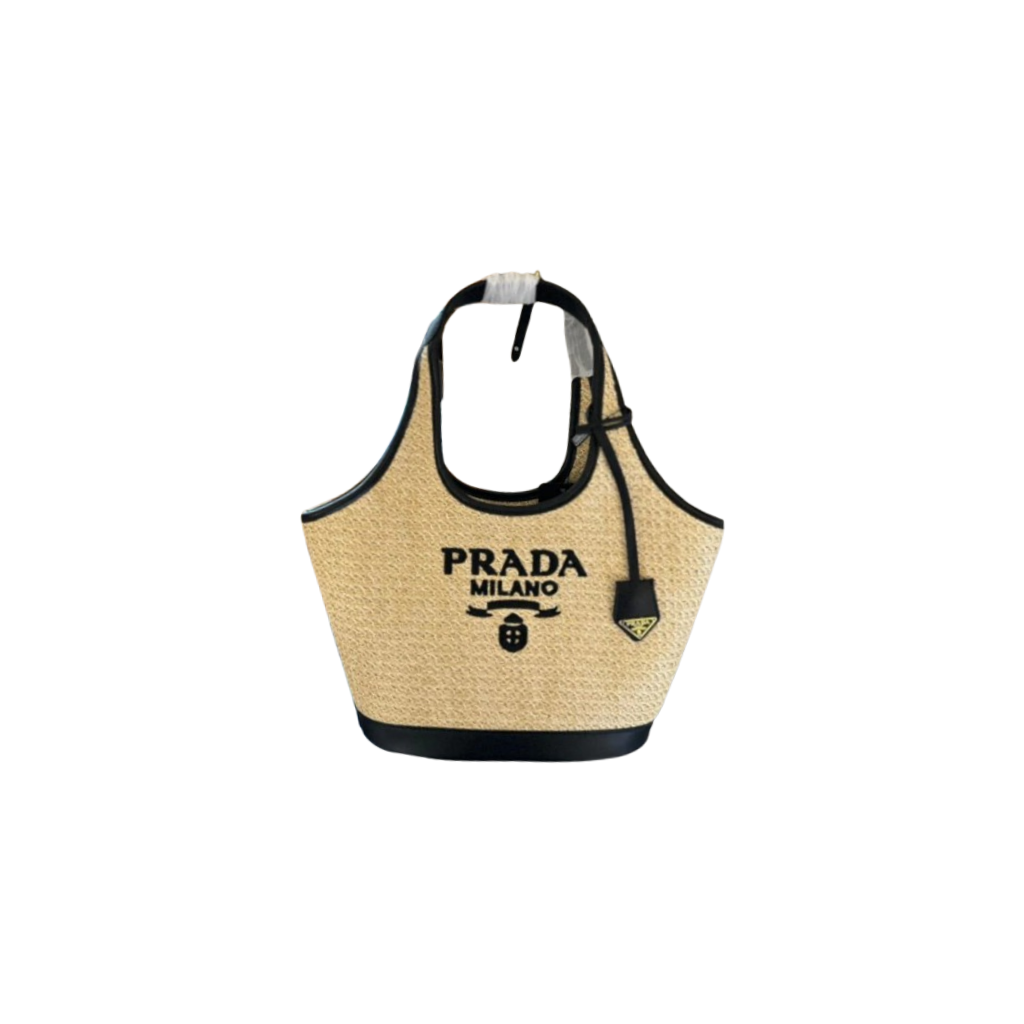 Prada Sunshine Straw Shopping Bag