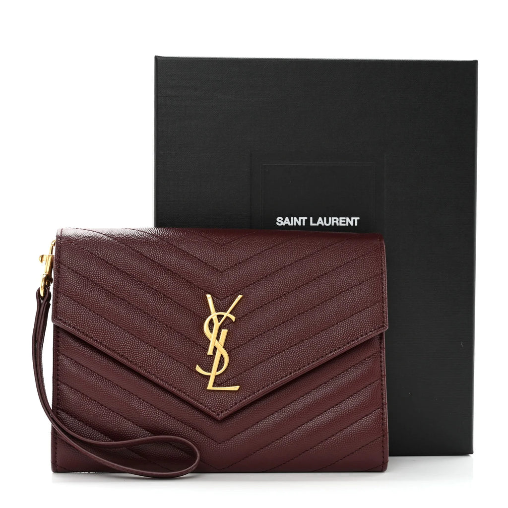 Ysl Grain De Poudre Matelasse Chevron Bag