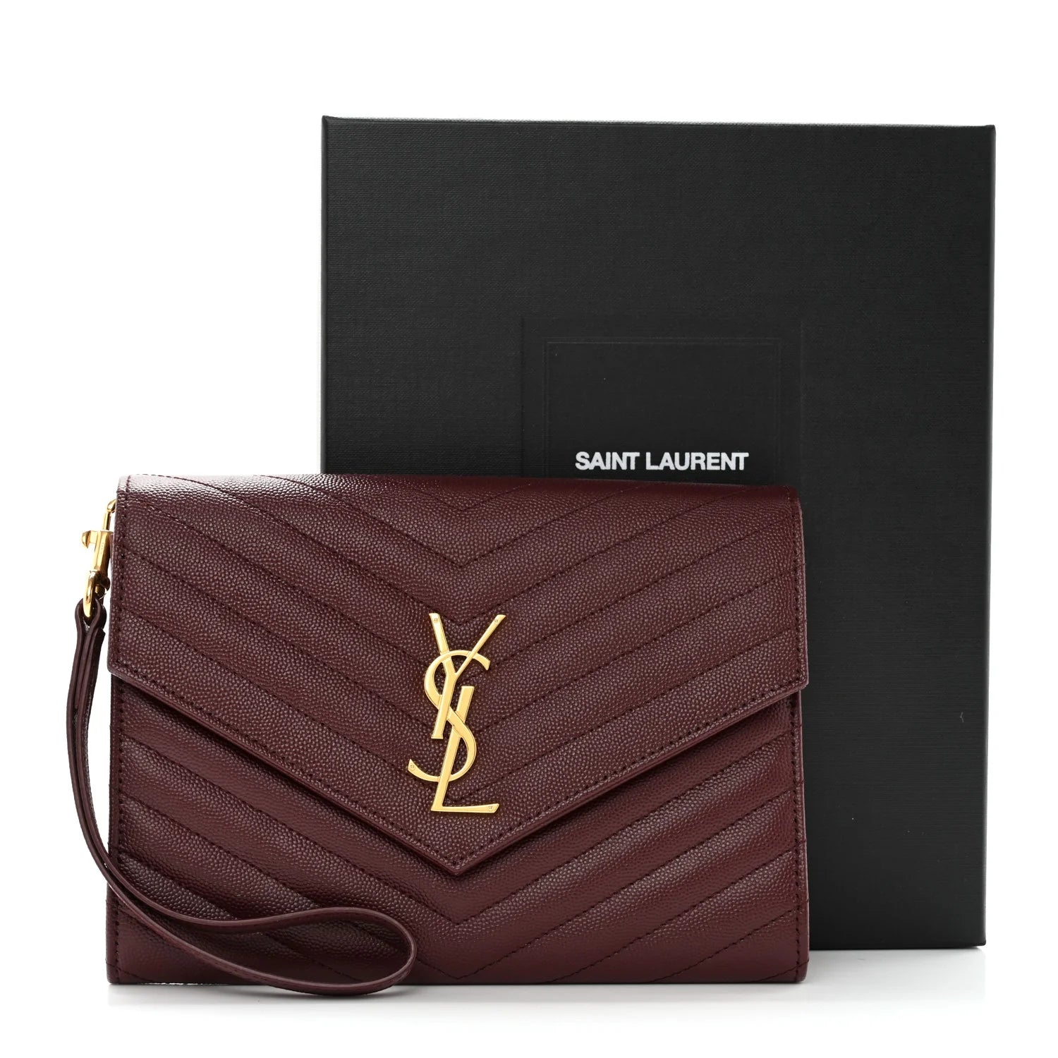 Ysl Grain De Poudre Matelasse Chevron Bag