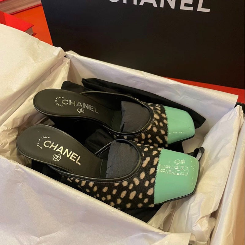 Chanel Two-Tone Mules