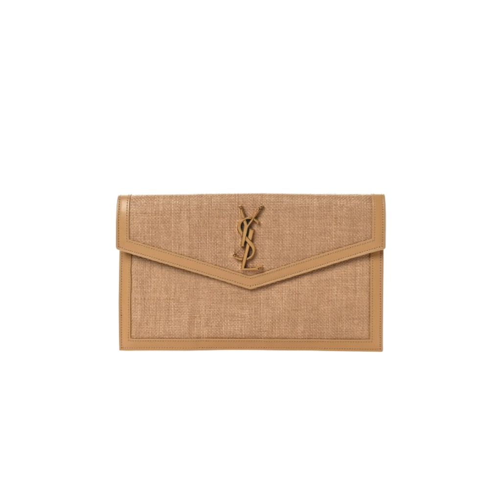 Micro Raffia Uptown Pouch