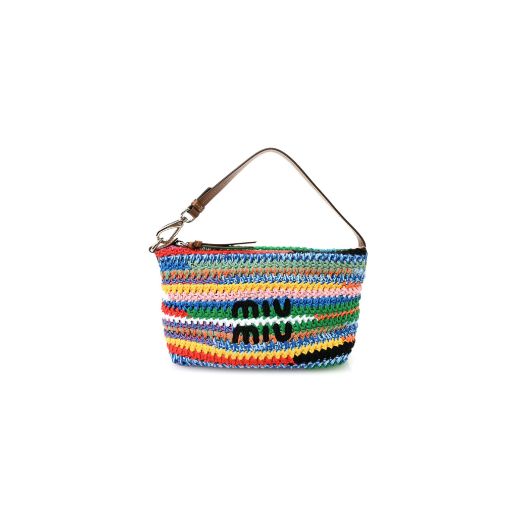 Miu Miu Colour Block Crochet Shoulder Bag