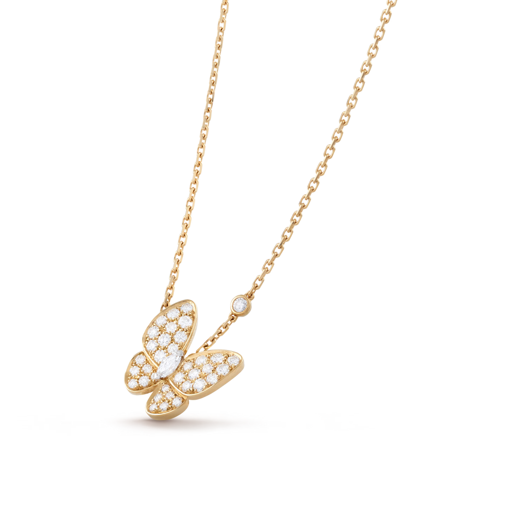 Butterfly pendant yellow gold