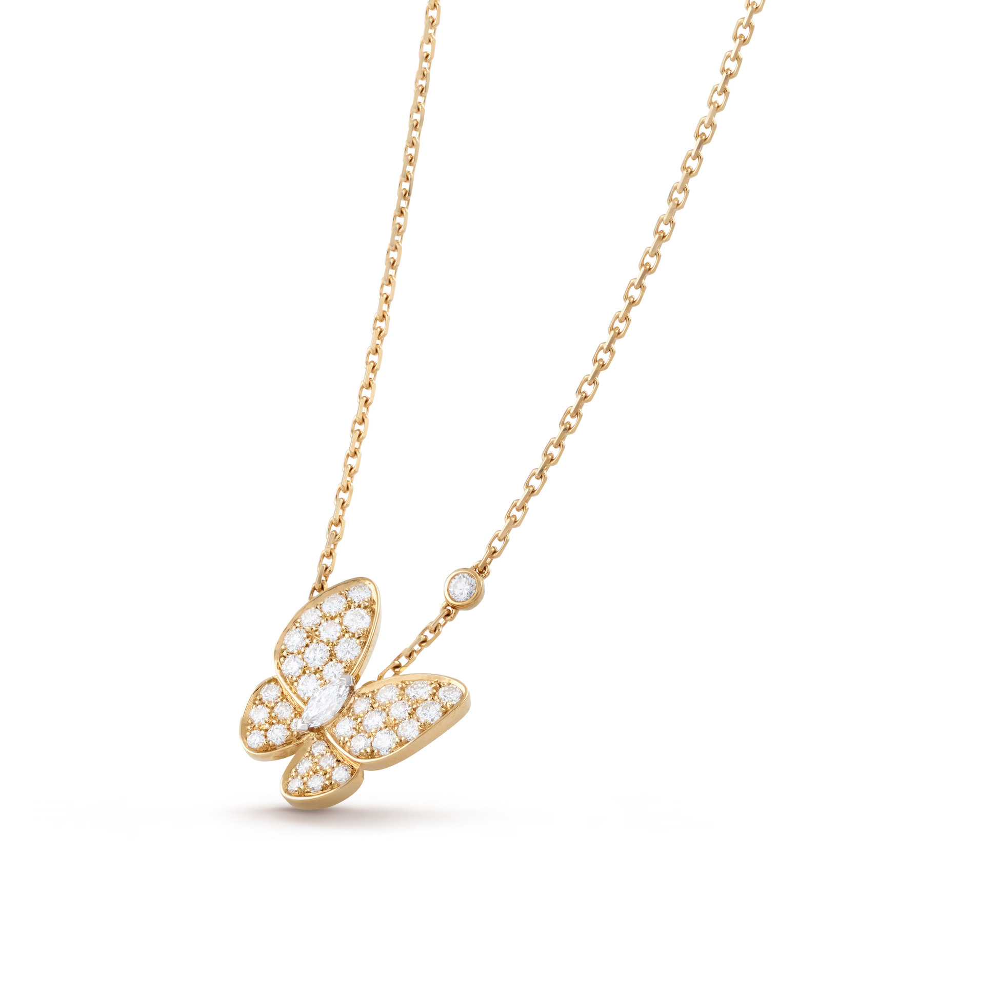 Butterfly pendant yellow gold