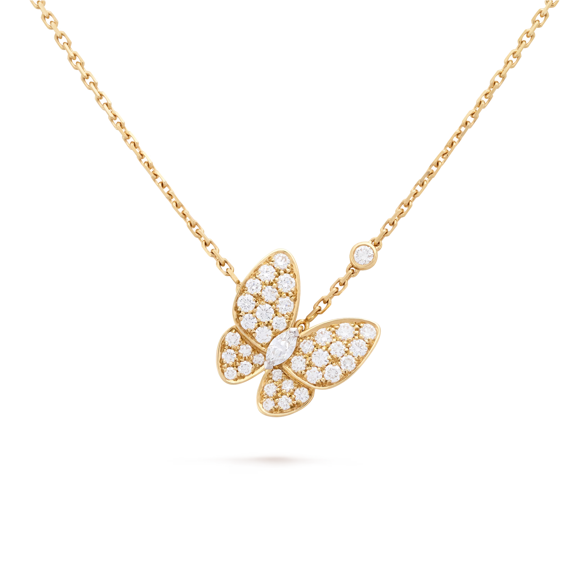 Butterfly pendant yellow gold