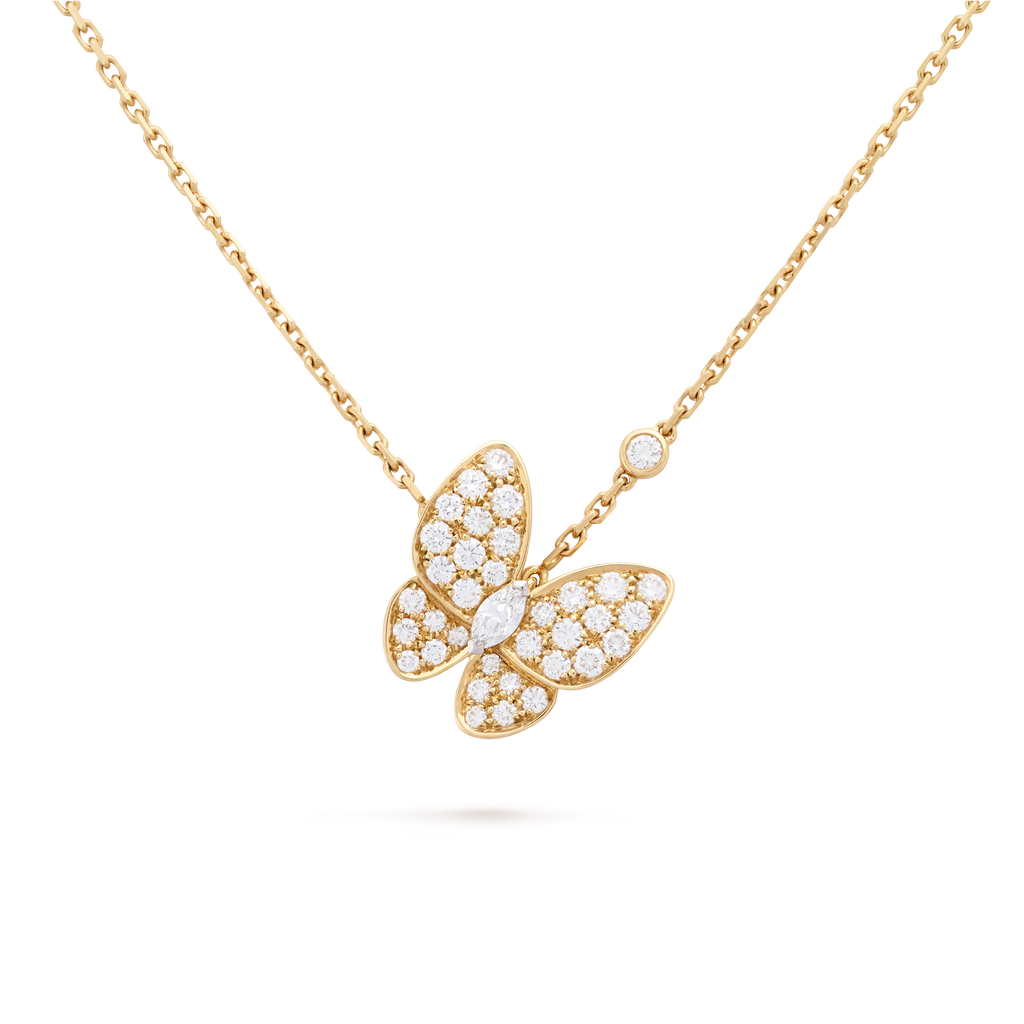 Butterfly pendant yellow gold