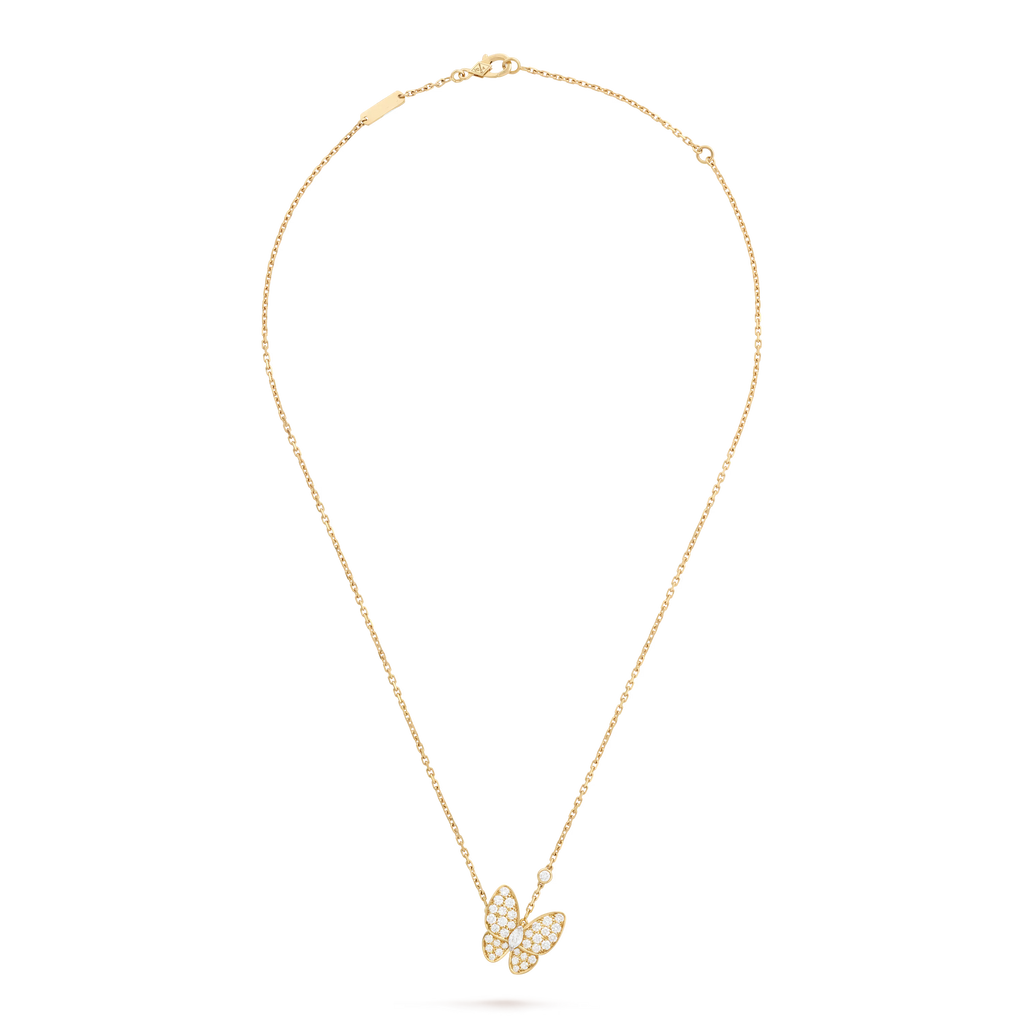 Butterfly pendant yellow gold