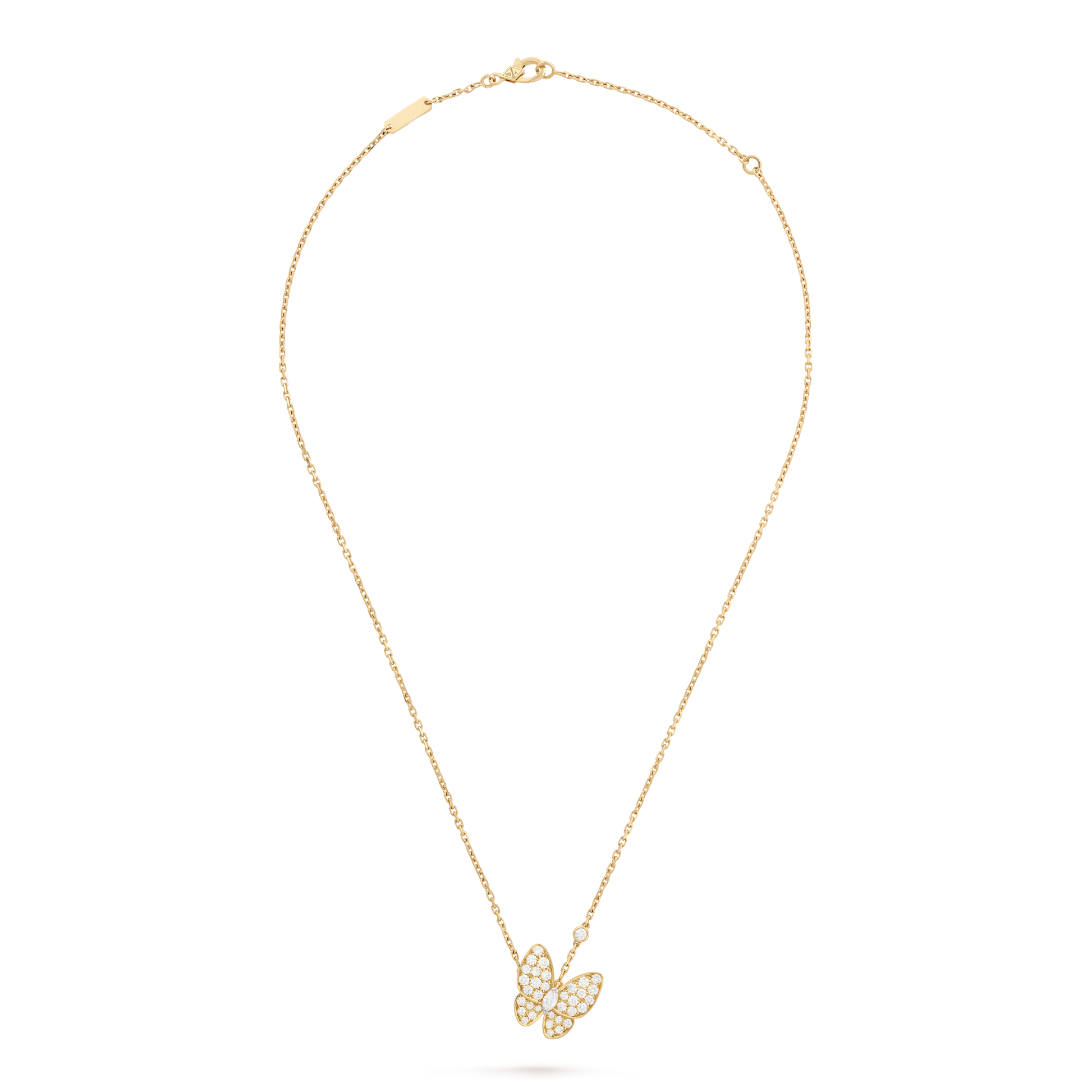 Butterfly pendant yellow gold