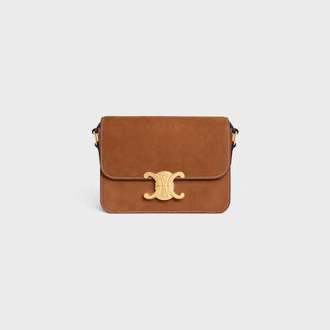 Celine Teen Triomphe Suede Shoulder Bag
