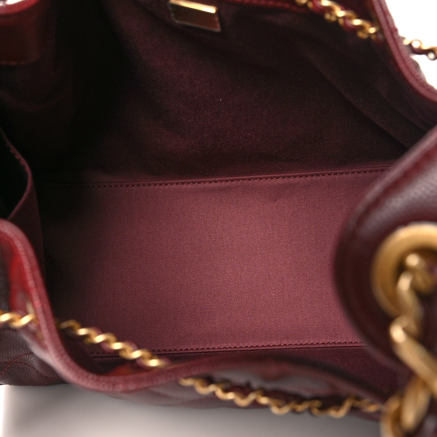 Caviar Quilted Small Chanel 25 Handbag Burgundy