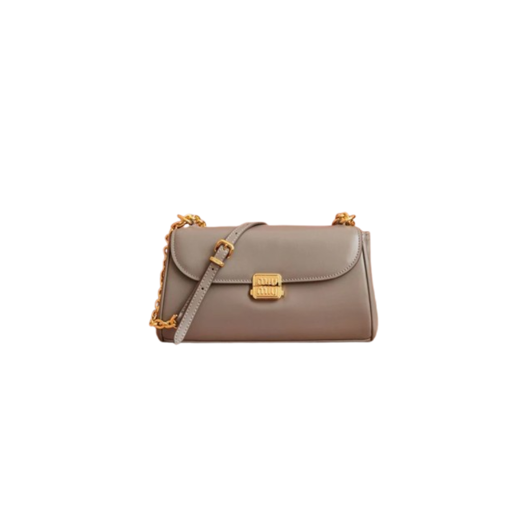 Miu Miu Clay Grey Leather Shoulder Bag