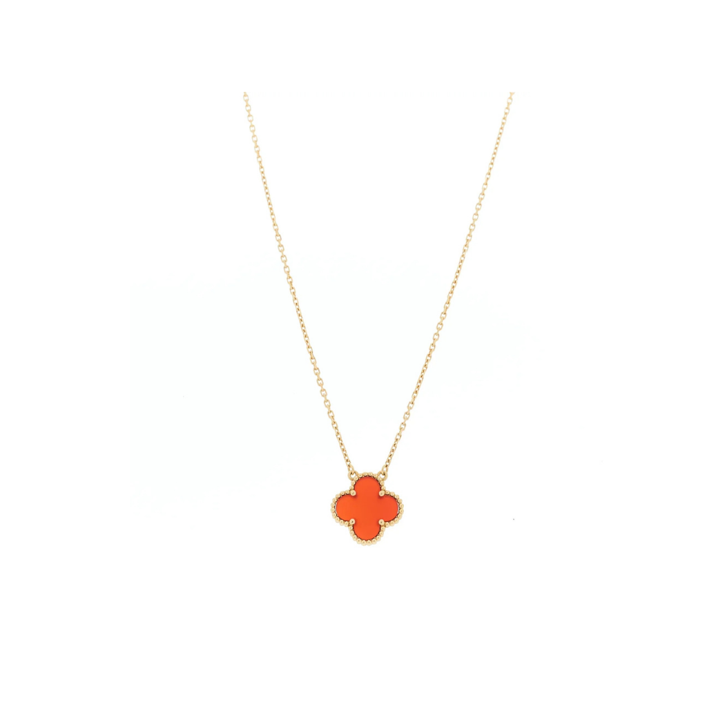Carnelian Alhambra Pendant Necklace