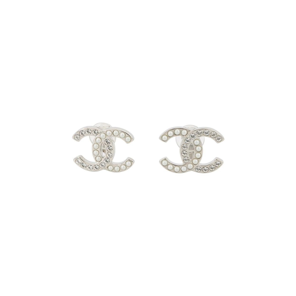 Cc earrings Chanel Silver