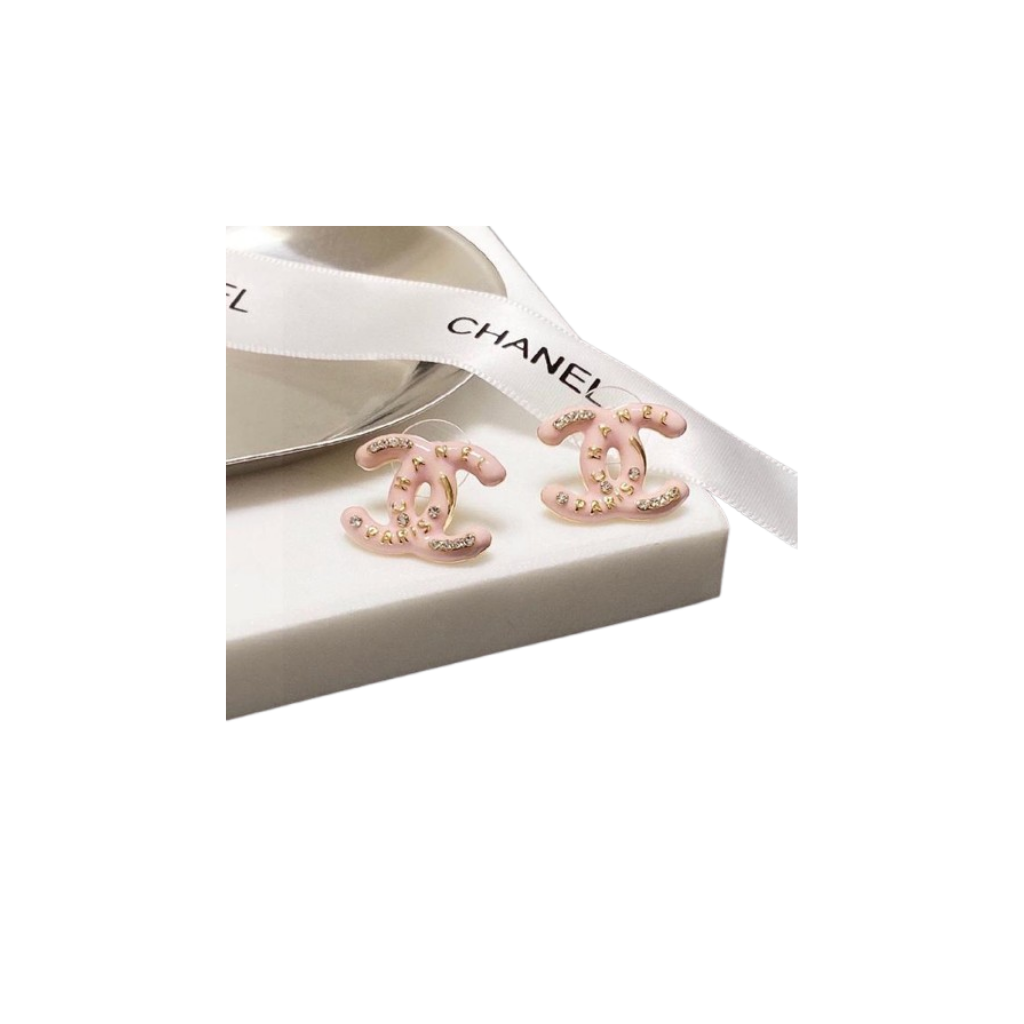 Chanel Logo Earrings Pink