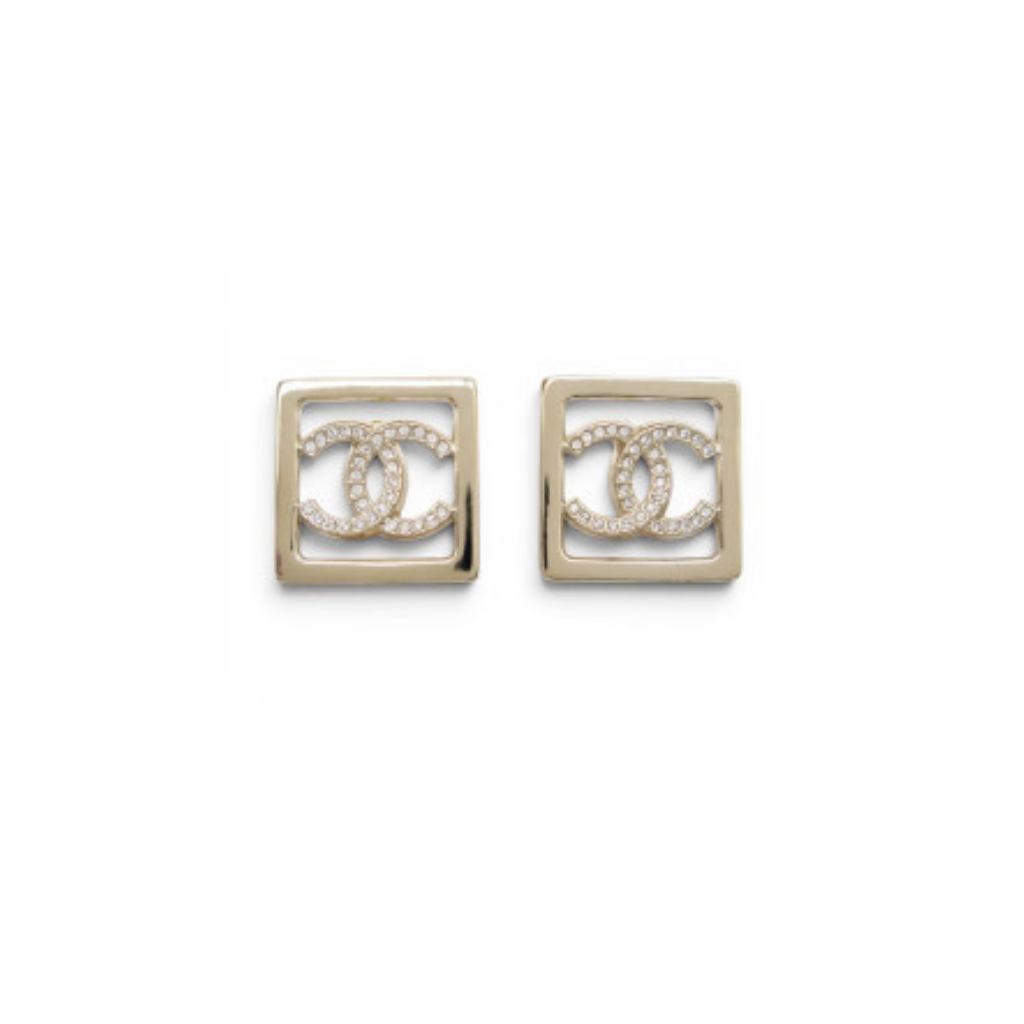 Chanel Gold Square Earrings