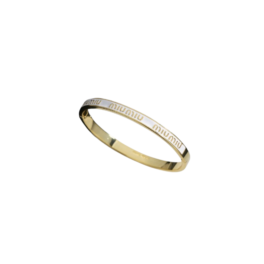 Miu Miu White Enameled Bracelet