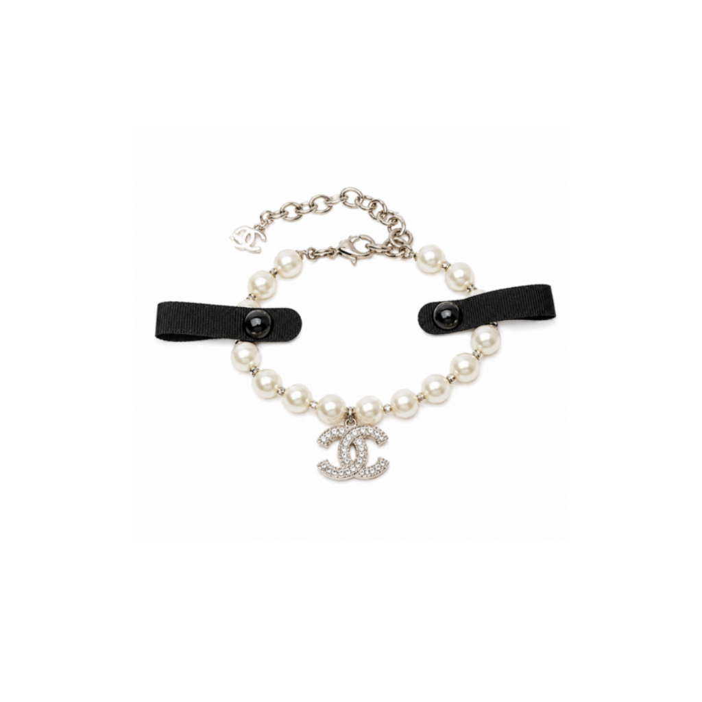 Gold Pearl CC Bracelet