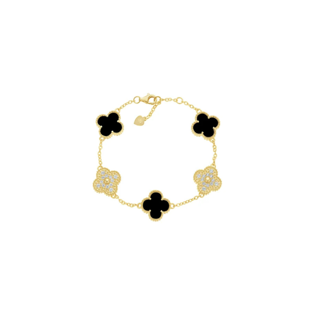 Black & Gold Clover Bracelet