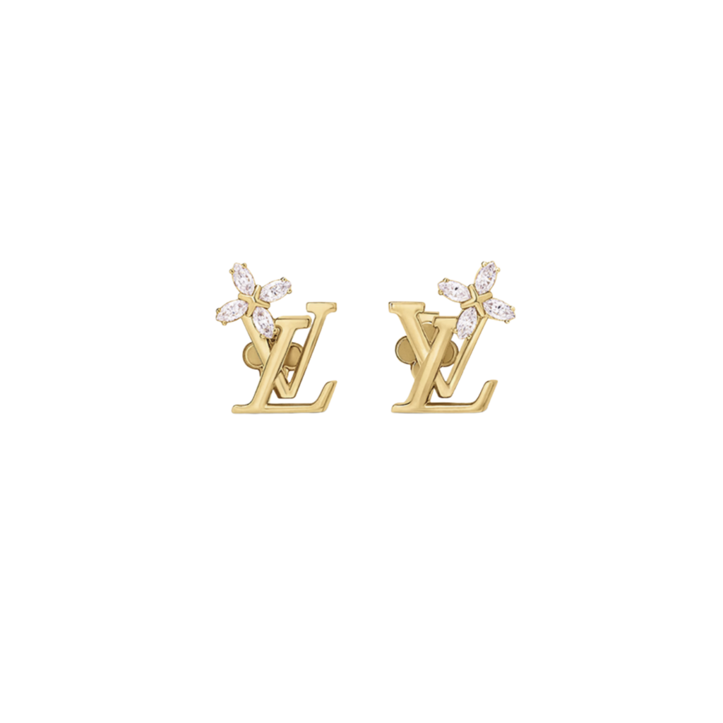 Crystal Gold Stud Earrings