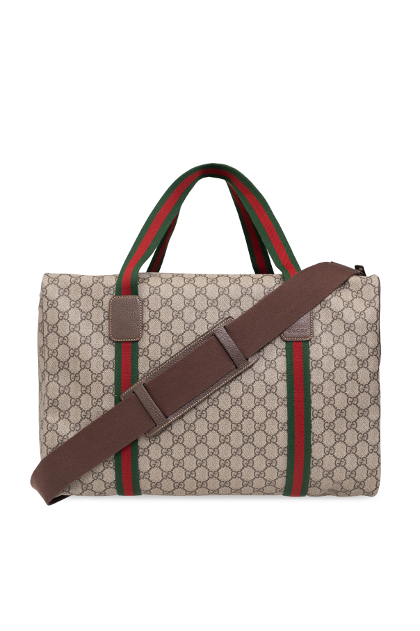 Gucci Beige GG Supreme Canvas Holdall Bag