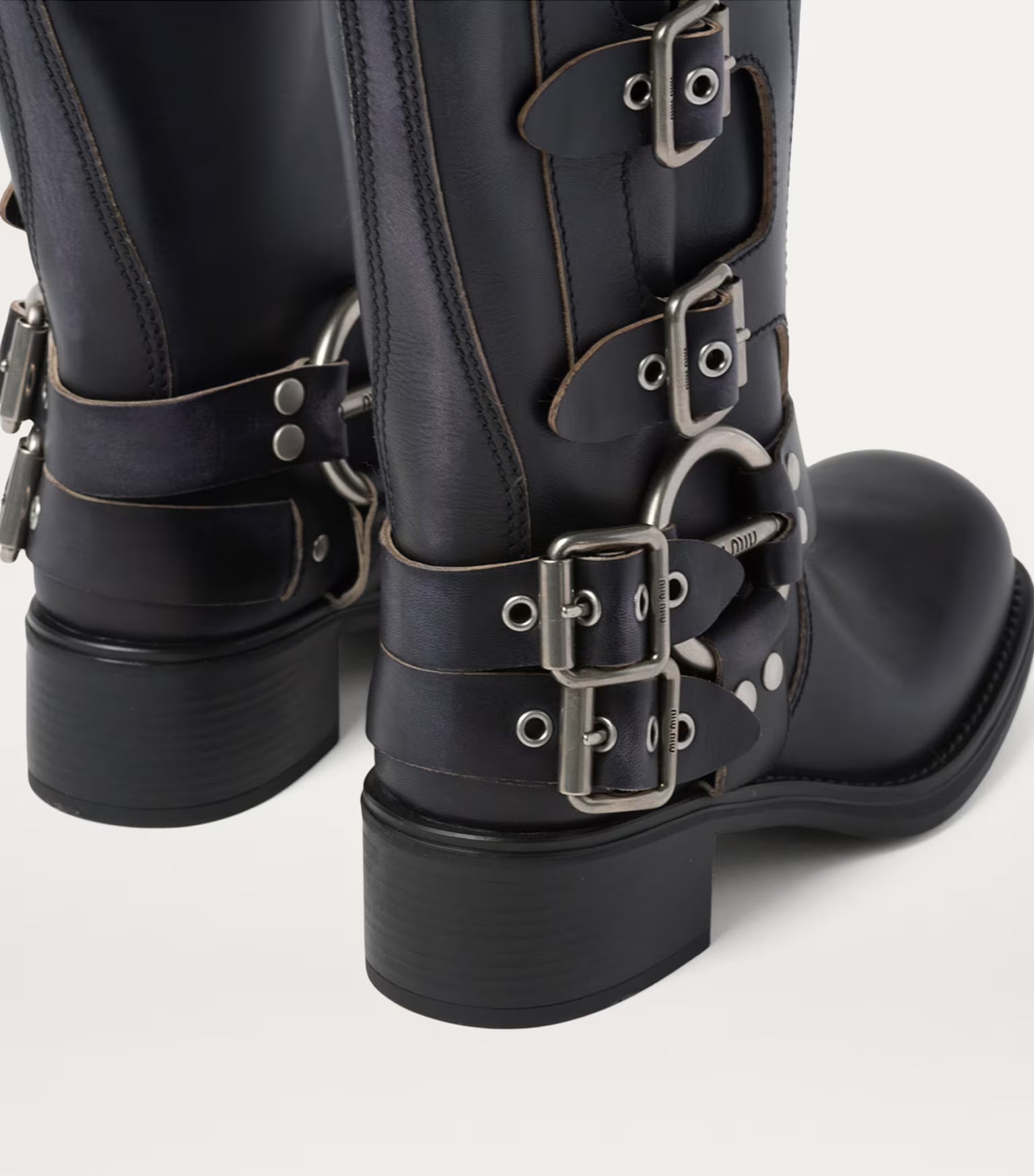 Miu Miu Leather Buckle Boots