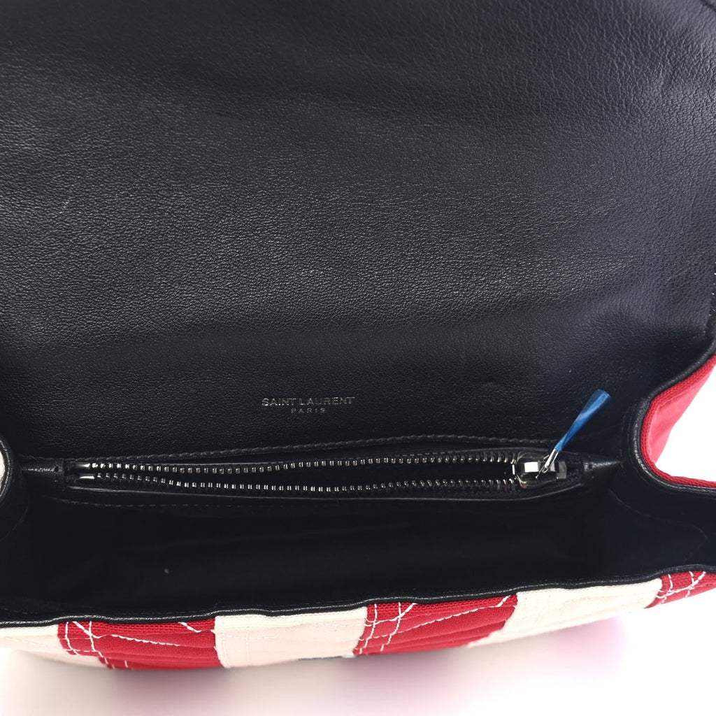 Ysl Canvas Matelasse Chevron American Flag Bag
