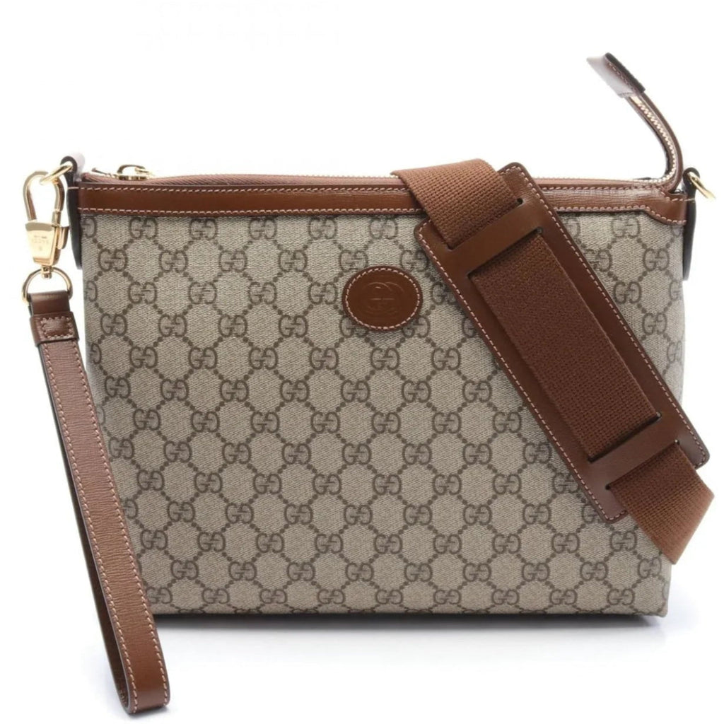 Gucci Interlocking G GG Supreme Beige Brown Bag