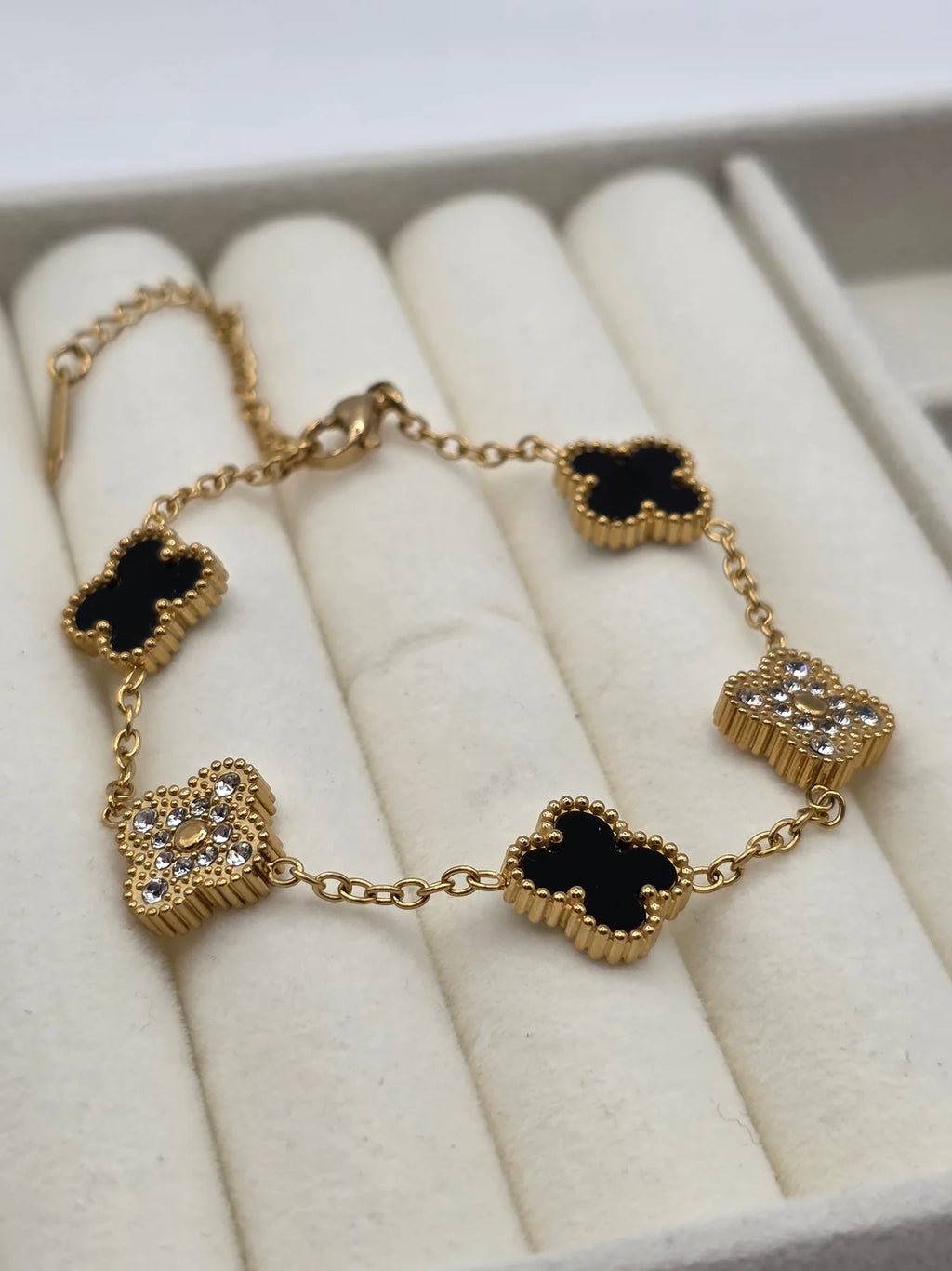 Black & Gold Clover Bracelet